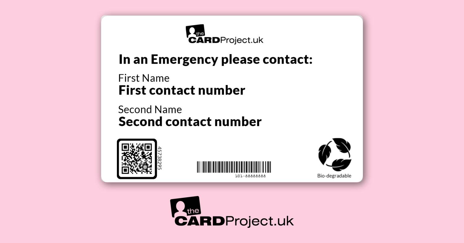 PoTS Awareness Mono Medical ID Alert Card  (REAR)